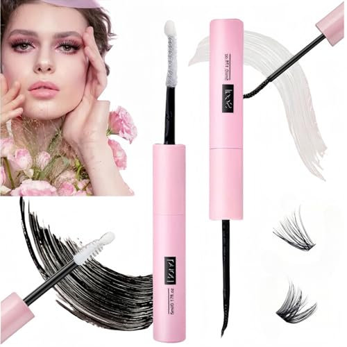Lash Bond and Seal Cluster Eyelash Lashes Glue,2 in 1 Mascara Eyelash Extension Glue,Cluster Lashes Glue for DIY Eyelash Extensions,Waterproof Eyelash Glue,Individual Lash Glue for Clusters for Women