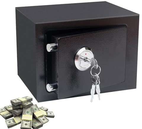 Caja fuerte pequeña, Caja fuerte personal de acero ignífuga para el hogar, Caja fuerte de alta resistencia para documentos de dinero resistente para oficinas en el hogar comerciales