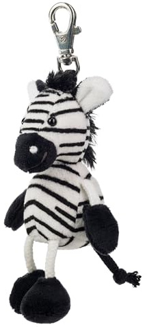 Plüsch-Anhänger Zebra „Nala“ – Schaffer 0262 - ca. 12 cm - Niedlicher Schlüsselanhänger & Taschenanhänger mit Karabiner - Weich & hochwertig - Geschenkidee für Kinder & Erwachsene - schwarz-weiß