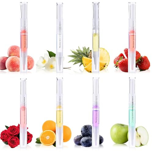 Soodyoow Olio per Unghie e Cuticole Penna a Sfera 8 Penne ad Olio per Cuticole, Idrata e Nutre in Profondità, Ripara Unghie Screpolate, Protezione Pelle, Promuove Crescita Unghie, Nail Care Pen