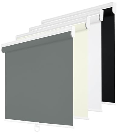 Changshade Cordless Roller Shades Blackout Blinds for Indoor Windows,Pull Down Darkening Roller Shade with UV Protection and Thermal Window Shades for Home and Office(30 W x 72 H,Grey)