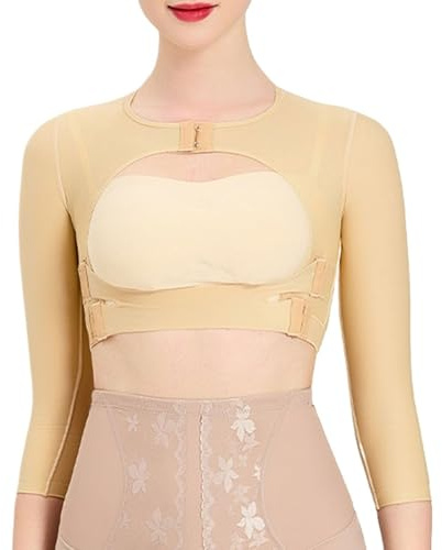 MMRTDJDR Bras Shapewear Post Chirurgical Manches de Compression Plus Minces Dos surélevé correcteur Dos Lisse Rouleaux Hauts pour Les Femmes