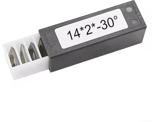 ZAMETTER Lot de 10 inserts de coupe carrés en carbure de tungstène de 14 mm pour bois dur, résineux, MDF, HDF, contreplaqué, panneaux de particules, panneaux de particules, angle de coupe de 30 degrés