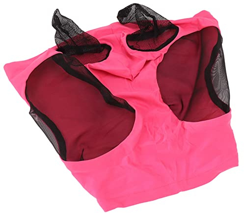 Cocoarm Masque Anti-Mouches pour Chevaux avec Oreilles en Tissu tricoté, Masque Facial pour Cheval, 44 X 36 Cm, Respirant, élastique, Bloque Les UV, Bouclier Anti-Insectes pour Chevaux Adultes,