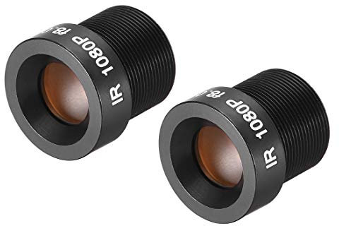 Sourcing map Lot de 2 lentilles de caméra CCTV 8 mm Longueur focale 1080p F2.0 1/3 pouces grand angle pour caméra CCD