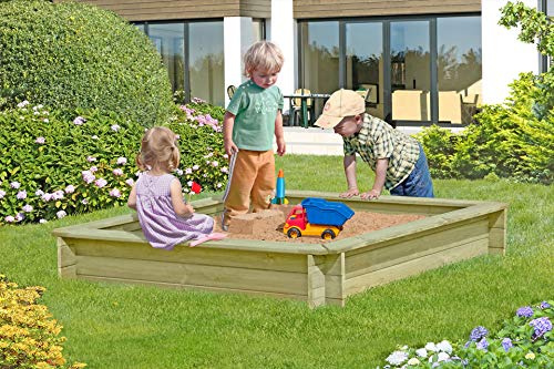 Sandkasten aus Kiefernholz KDI 150x150x25cm Sandkiste Holz Kinder Sand
