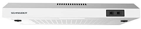 SCHNEIDER Campana Extractora 60 cm, Potencia succión 177.4 m³/h, Motor 80W, Evacuación o recirculación, Filtros Carbón incluidos, 2 niveles de potencia, Color Blanco SCHC6018WH
