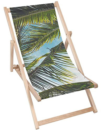 DreamRoots Liegestuhl Klappbar Holz aus Buchenholz, bis 130 kg belastbar, 3-Fach verstellbare Rückenlehne, waschbarer Polyesterbezug