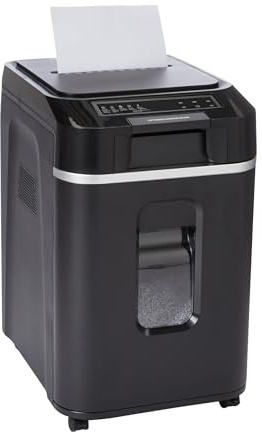 Amazon Basics 200-Sheet Auto Feed Micro Cut Paper Shredder with Pullout Basket, Black - NEW (Previously AmazonCommercial brand)