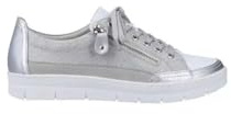 Remonte Ladies Casual Lace Up/Zip Fastening Shoes with Removable Insoles D5826-90 - Silver/Platinum Synthetic - UK Size 6.5 - EU Size 40 - US Size 8.5