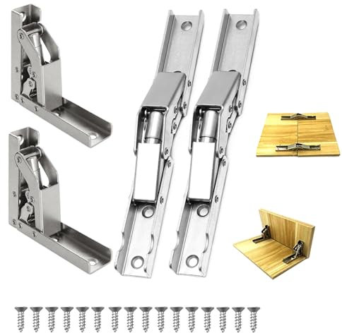 4 Stück Scharniere Für Schranktüren, Topfscharnier,Aufschraubscharnier,Scharniere Klappbar Regal, Versteckte Tischhalter Scharnier Mit Schrauben Für Schranktüren