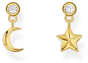 Thomas Sabo Ohrstecker mit Mond- und Stern-Anhänger vergoldetes Silber H2293-414-14