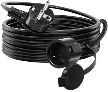 GELRHONR Schutzkontakt Verlängerungskabel, Outdoor Verlängerungskabel mit Flachstecker Schutzkontakt Aussenbereich wasserdicht, 16A 250V Schutzkontakt Typ F (CEE 7/7) Stecker auf Buchse (2M)