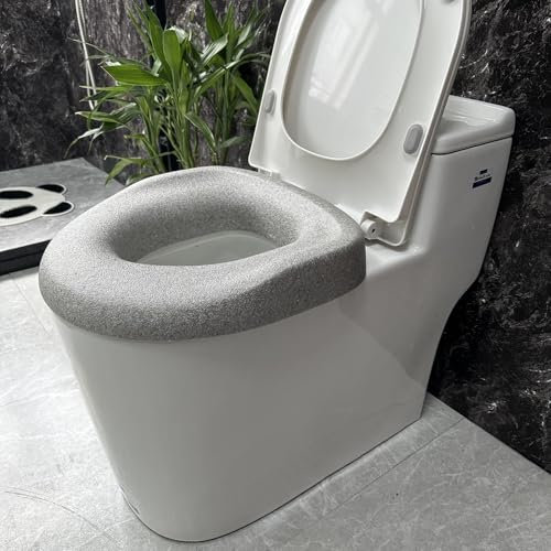 ZXMOBY Comfort Toilet Seat Riser, Ergonomic Slope Design for Easier Sit-to-Stand, No-Tool Portable Aid for Seniors, Post-Surgery, Bariatric, Fits Standard/Elongated Toilets, with Cleaning Tablets