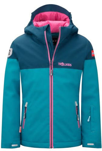 Trollkids Girls Hallingdal Jacket 164, Dark Turquoise/Madeira Blue