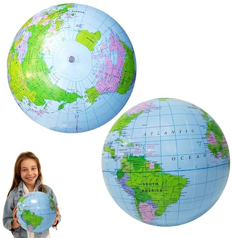 2 Stück Wasserball,Globus Aufblasbar,Wasserball Aufblasbar,Ball Aufblasbarer Kinder,Wasserbälle Aufblasbares Beach Fussball,Aufblasbar Balls,für Schwimmbad Schwimmball Strandball,Wasserballons 30cm