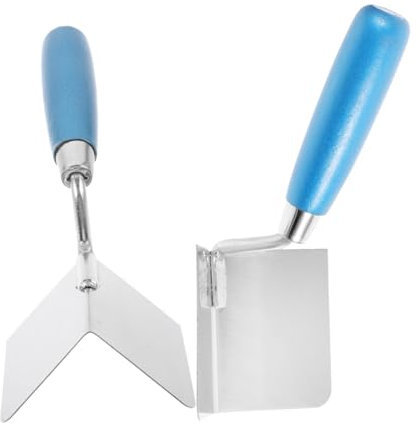UKCOCO 2pièces Truelle Angle Acier Inoxydable Avec Poignée Confortable Pour Finition De Cloison Sèche Outil Angle Intérieur Et Extérieur