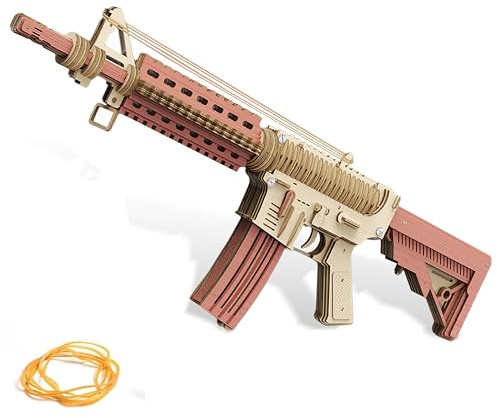 3D Wooden Puzzle Adults, Rubber Band Gun Wooden Model Kit, DIY Wooden Crafts Cool Toy Hobbies for Men Women, Creative Assembly Gifts
