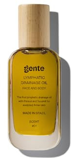 Gente Beauty Lymphatic Drainage Oil for Body & Face, Scented Skin Tightening & Sculpting Oil, Caffeine Body Oil for Circulation & De-Puffing, Bright Citrus & Soft Musk Massage Oil, 50ml