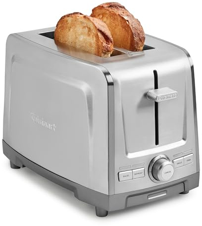 Cuisinart Core Grille-Pain 2 Tranches | Fentes Extra-Longues | Bagel | High-Lift Quickview™ | Tranche Unique & Décongélation | Boost Toast +30s | Finition Acier inoxydable brossé