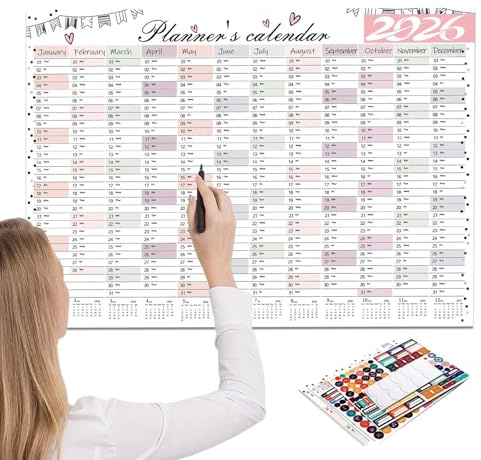 Calendrier Magnétique Frigo 2026 – Papier Blanc 74,2×52,5cm Planificateur Mural Annuel Extra Large | Grande Affiche Calendrier 2026 Pour École, Salle De Classe, Dortoir, Bureau, Box Et Atelier