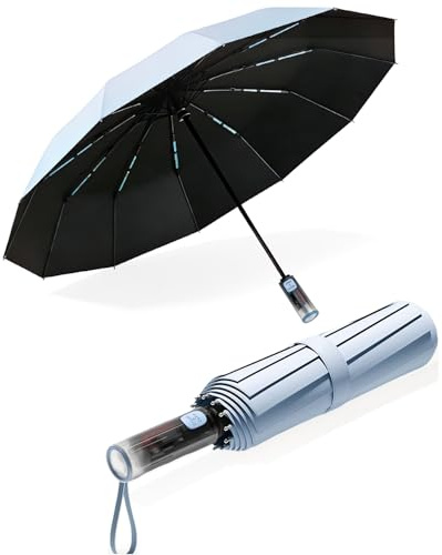 MidingChai Parapluie Pliant Automatique, Ombrelle Anti UV, Parapluie XXL pour Hommes et Femmes， avec Poignée au Design Exclusif, Parapluie Anti Tempete, Compact, Solide, Léger