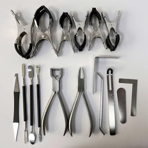 Kit di strumenti di riparazione per sassofono contralto, clarinetto, flauto e altri strumenti a fiato, 17 pezzi, in acciaio inox, portatile e regolabile