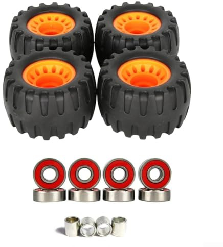 Ruedas de longboard todoterreno, plástico de larga duración que absorbe los golpes para terrenos difíciles, compatible con senderos y todo tipo de clima, ruedas de longboard resistentes, para un paseo