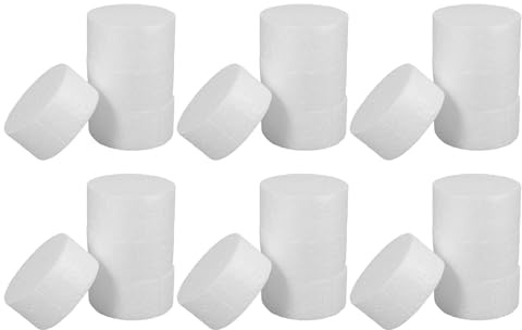 ULTECHNOVO 30 Discos de Espuma Redondos para Manualidades, Cilindros de Poliestireno Expandido de 5x2,5 Cm, Accesorios Ligeros para Decoración de Pasteles, Esculturas, Modelado y Proyectos