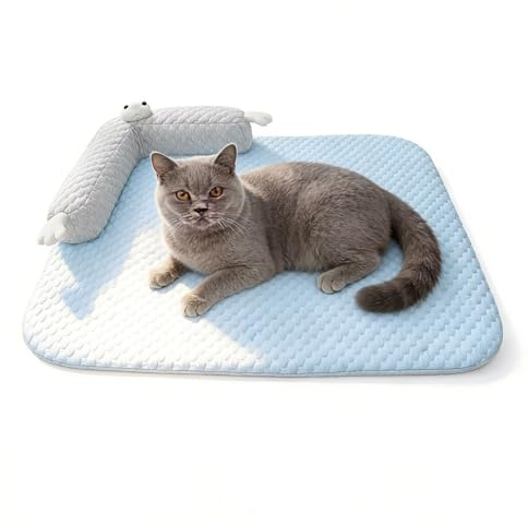 Jinfanshurich Tappetino rinfrescante per cani, lavabile, materasso a forma di U, per gatti e cani, cuscino rinfrescante estivo per casa e in viaggio (80 x 60 cm)
