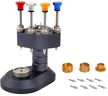 4-Pin Watch Hand Installation Tool, Professional Watch Hands Setting Tool, Automatic Watch Hands Presser with 3 Movement Bases, Watchmakers Setting Fitting Press Needles Repair Kit for Machine Repair