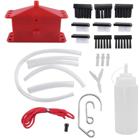 SYLEN Limpiador de cadenas de motocicleta, herramienta de limpieza de engranajes, cepillo de mantenimiento de cadenas, herramienta de limpieza de engranajes, rojo