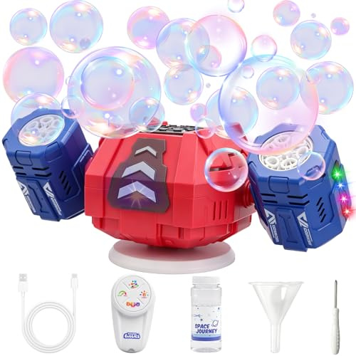 OBEST Máquina de Burbujas con luz y música, portátil Bubble Machine | Burbujas Verano Agua Juguetes Niños Regalo Cumpleaños Fiesta Jardín Boda