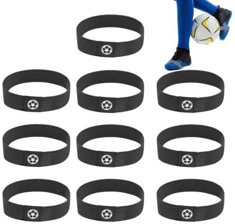Bandas de encaje para tacos de fútbol, manga elástica antideslizante, 10 piezas de fundas de encaje para zapatos de fútbol juveniles, para adultos y niños, para interiores y exteriores, entrenamiento
