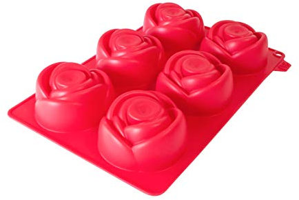 CÉCOA • Moule Silicone 6 Roses 3D • Anti-Adhésif • Démoulage Facile • Gâteaux, Cupcakes, Chocolats • Four, Frigo, Congélateur • Températures -40°C à +220°C