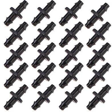 UClever 100 pezzi Connettore diritto per per 4mm / 7mm tubi da irrigazione di elementi agricoli