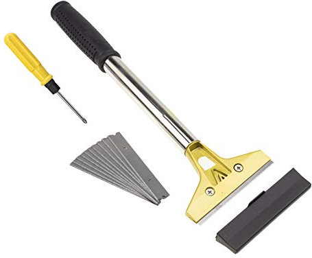 LDS Industry Tapetenschaber Farbschaber Farbkratzer für Fenster,32 cm Tapetenentferner Set, Bodenschaber Tapetenlöser Stachelwalze zum Perforieren Windschutzscheibe,Inklusive 10 x Ersatzklingen