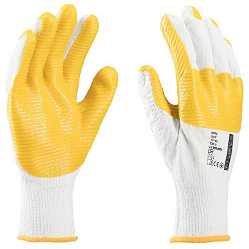 3Kamido FERTIGER Arbeitshandschuhe perfekt für Fertiger, Pflaster, für Leute mit Blöcken, Ziegeln, Bauhandschuhe, Handschuhe für Bauzwecke, Handschuhe für Bauarbeiten (12 Paar, 10 XL)