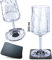 silwy® HIGH-TECH-Kunststoff-Magnet-Gläser inkl. Metall-Nano-Gel-Pads – rutschfeste Campinggläser, Boot- und Yachtzubehör (Wein // 0,2 l // 2er Set)