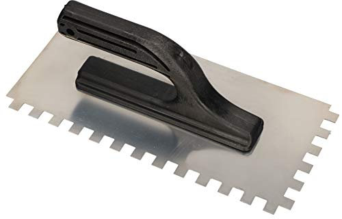 KOTARBAU® Llana Dentada con Hoja de Acero Inoxidable, 10x10, 270 mm, Paleta de alisado con Mango de plástico, Peine de Diente para colocación de baldosas, Espátula de Dientes, Alisadora para Azulejos