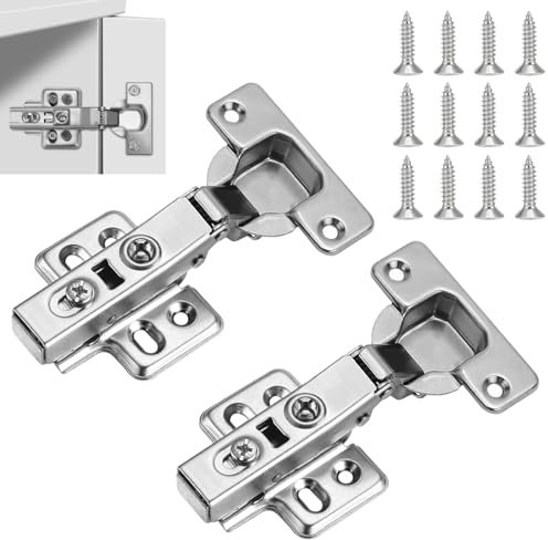 Schrankscharnier, 2 Stück Topfscharnier, Softclose Scharnier, Scharnier Mit Dämpfer, Küchenschrank Scharniere, Schrankscharniere, Topfbänder Eckanschlag, für Küchenschrank, Schranktür, Kleiderschrank