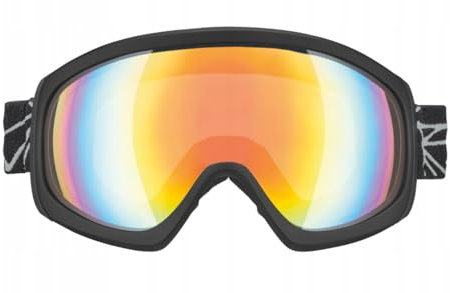 Generisch Crivit Skibrille Snowboardbrille Sonnenbrille Wintersport Für Brillenträger geeignet 100% UV-Schutz (Orange-Schwarz)