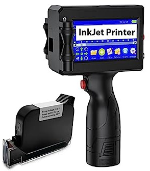 Handhållen skrivare Etikettskrivare Handhållen bläckstråleskrivare for batchstreckkoder Digital identifiering Bärbar skrivare 12,7 mm Snabbtorkande och vattentät(With 2 Cartridges-B)
