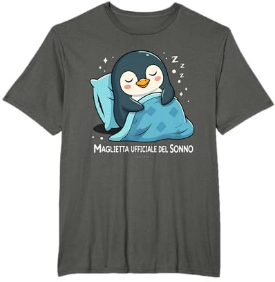 Maglietta Ufficiale del Sonno Pinguino da Notte per Dormire Maglietta
