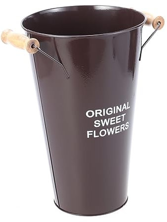 TOPPERFUN Wrought Iron Flower Vase Für Kreative Pflanzenarrangements Vintage Kaffeefarbe Wasser Und Dürrestabil Für Desktop Und Boden Dekorative Blumentöpfe Für Zuhause