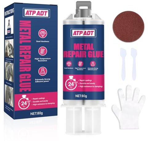 80g Heavy Duty Metal Epoxy Glue | High-Temperature Resistant Up to 300°C | Strong Adhesive for Metal, Plastic, Stainless Steel & Aluminum Alloy | DIY Crafts & Industrial Repairs