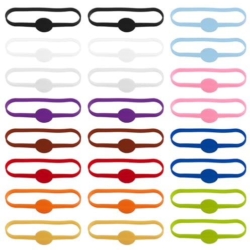 Yewseas 24 PCS Marqueurs de Verre à Vin en Silicone Marque, Bouteilles à Cocktail, Champagne, Jus et Autres Boissons Accessoires Pratiques et Décoratifs pour Fête et Réception