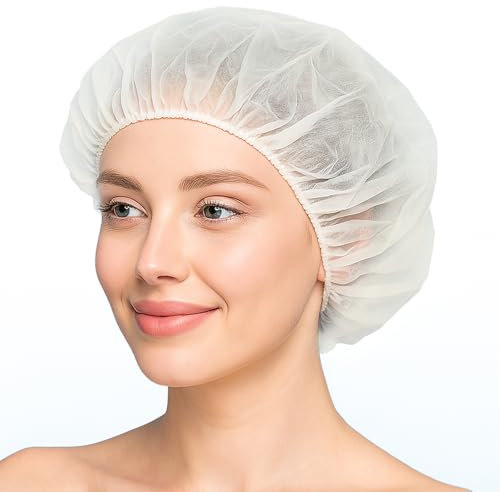 100 Stück Duschhauben für Damen Unisex, Elastische Duschkappe Transparent Haarduschhaube Wasserdichte Groß Duschkappe Geeignet für Salon, Spa, Reise, Hotel, Dusche, Heimgebrauch - 50cm Shower Cap