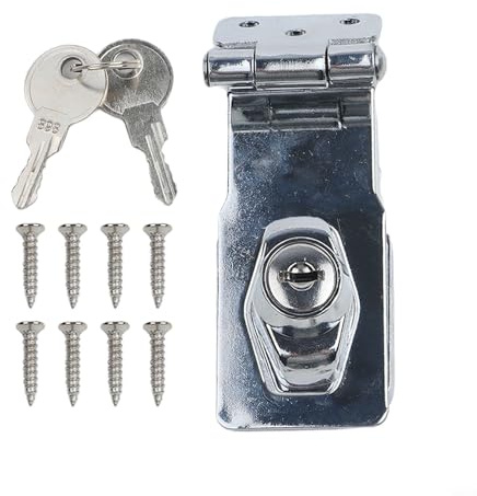 Household Drawer Lock with 90 Degree Angle Designed for Inward Opening Doors, Providing Secure Locking System and Two Keys for Protection of valuables (4 inches)