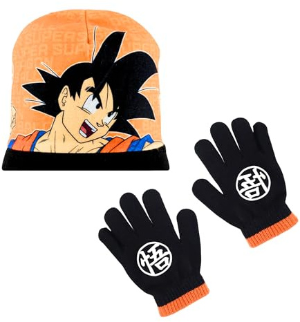 Dragon Ball Z Cappello e Guanti per Ragazzi, Cappello Invernale per Bambino, Regalo per Bambini